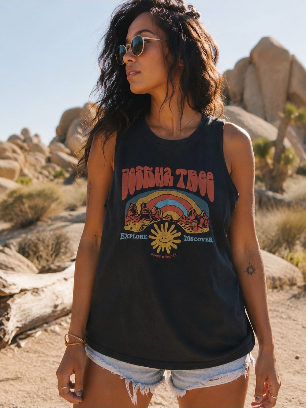 Parks Project Joshua Tree Graphic Oversized Muscle Tank Top Small